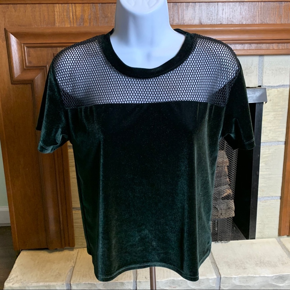 Victoria Secret Deep Green Velvet XS Top EUC